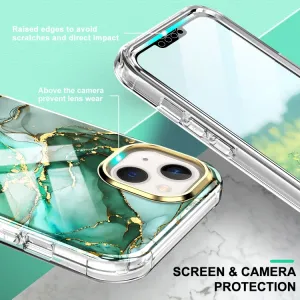 DUAL MARBLE Odolný kryt Apple iPhone 14 Plus GREEN MARBLE