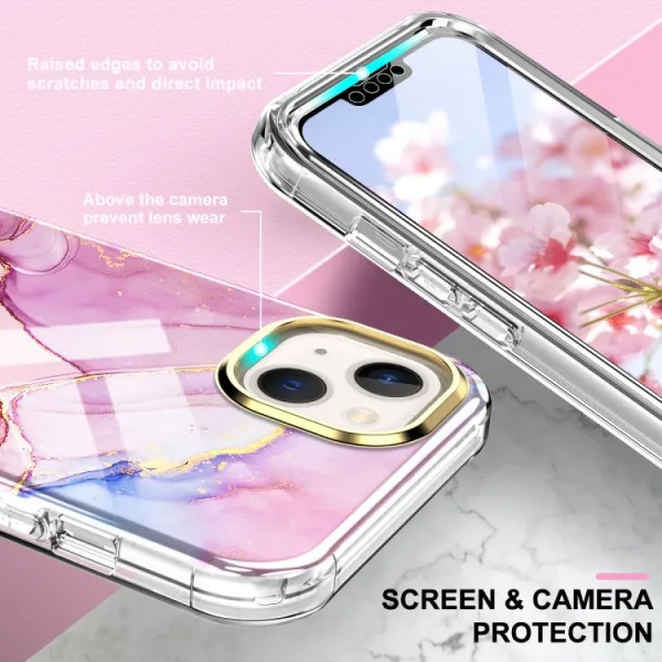 DUAL MARBLE Odolný kryt Apple iPhone 14 Plus PINK MARBLE