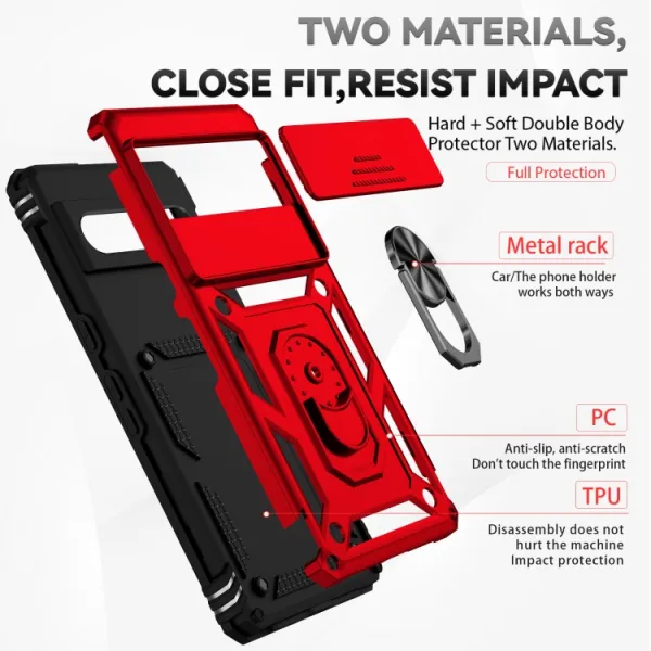 RING CAMERA Obal s držiakom pre Google Pixel 7 Pro červený