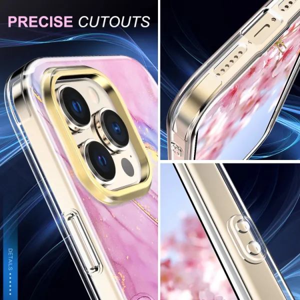 DUAL MARBLE Odolný kryt Apple iPhone 14 Pro Max PINK MABRLE