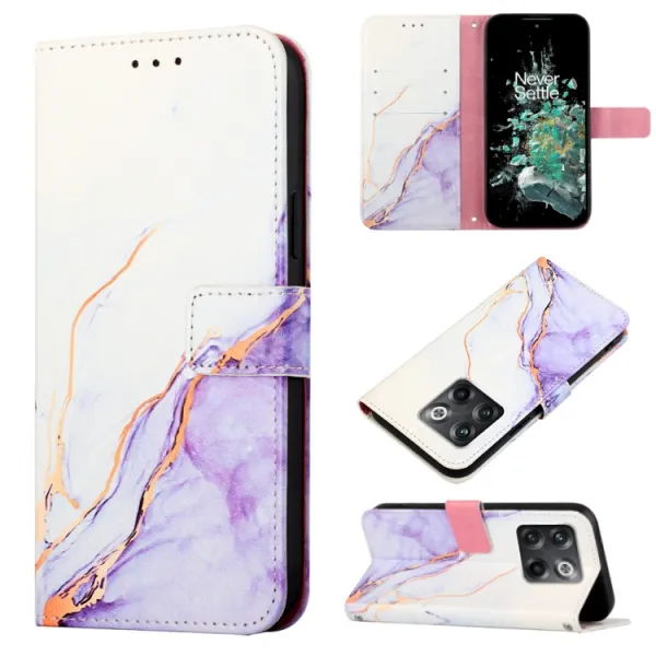 ART MARBLE Peňaženkový kryt OnePlus 10T 5G WHITE PURPLE