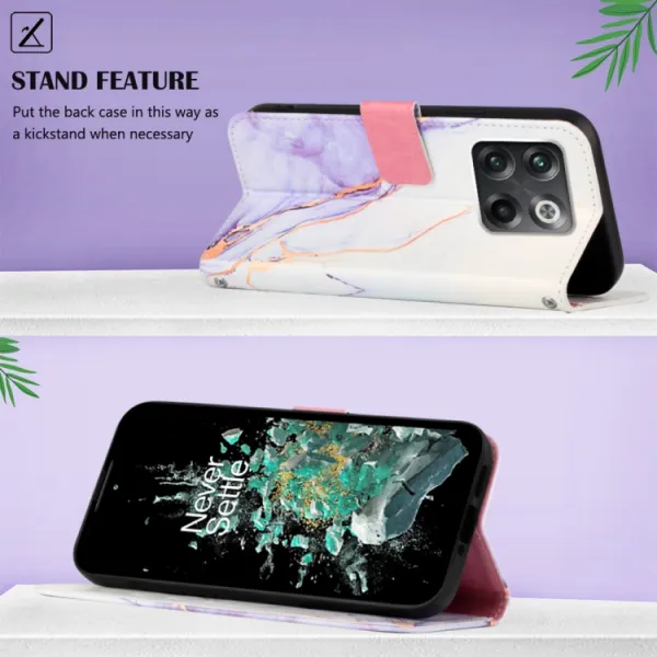 ART MARBLE Peňaženkový kryt OnePlus 10T 5G WHITE PURPLE