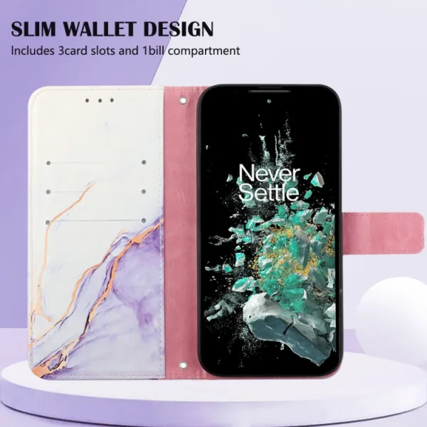 ART MARBLE Peňaženkový kryt OnePlus 10T 5G WHITE PURPLE