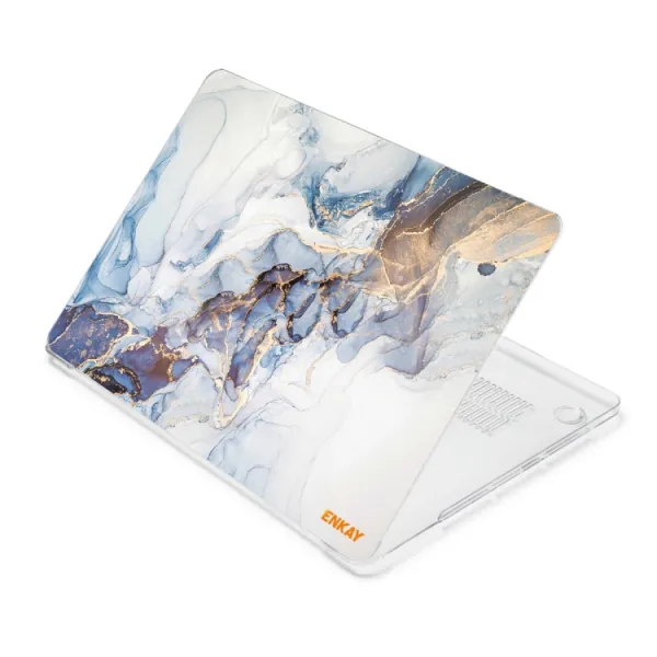 ENKAY MARBLE Puzdro pre MacBook Air 13 (M2 / M3 / M4) A2681 / A3113 / A3240 LIGHT BLUE