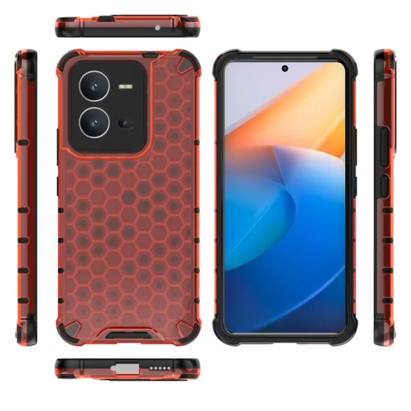 HONEYCOMB Ochranný kryt Vivo X80 Lite 5G červený