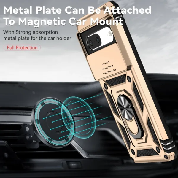 RING CAMERA Kryt s držiakom pre Google Pixel 7 zlatý
