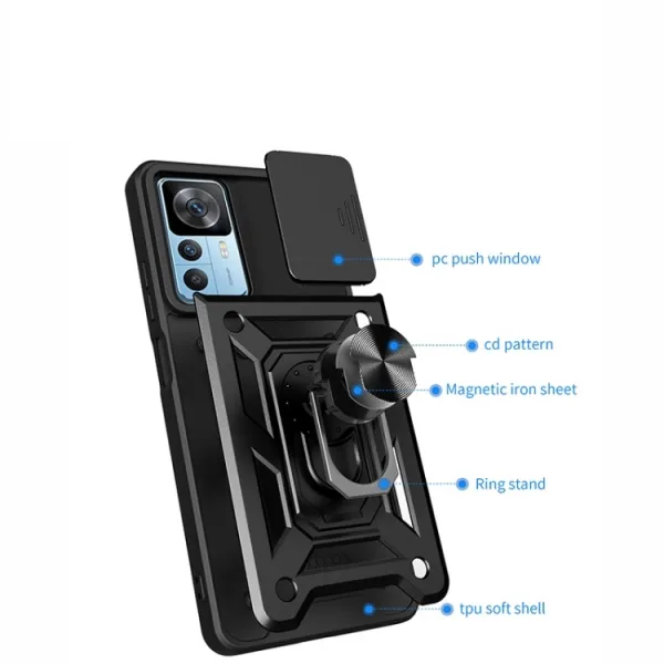 RING CAMERA Kryt s držiakom pre Xiaomi 12T / 12T Pro červený