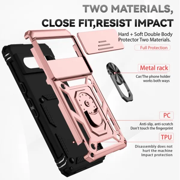 RING CAMERA Kryt s držiakom pre Google Pixel 7 ružový