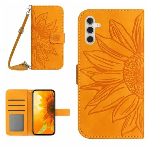 ART SUNFLOWER Peňaženkové puzdro s remienkom Samsung Galaxy A04s žlté