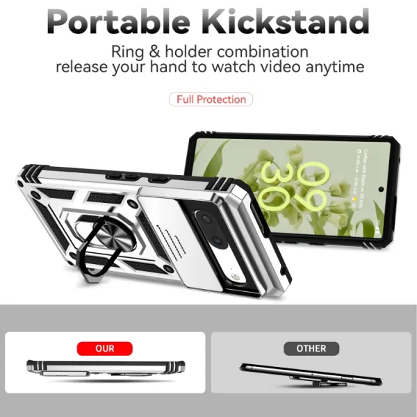 RING CAMERA Kryt s držiakom pre Google Pixel 7 strieborný