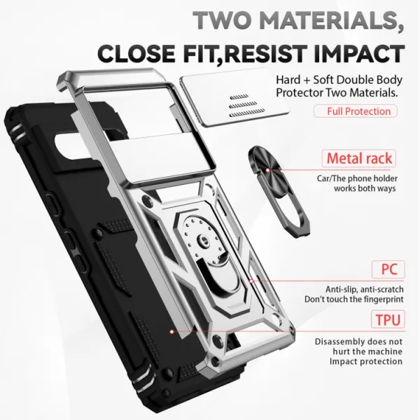 RING CAMERA Kryt s držiakom pre Google Pixel 7 strieborný