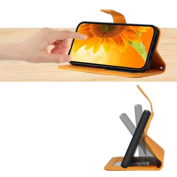 ART SUNFLOWER Peňaženkové puzdro s remienkom Samsung Galaxy A04s žlté