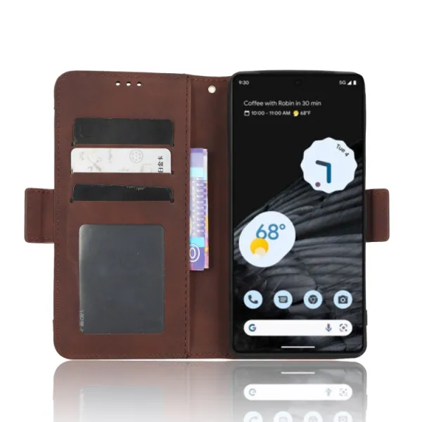 SLOT Peňaženkový obal pre Google Pixel 7 Pro hnedý