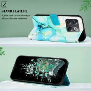 ART MARBLE Peňaženkový kryt OnePlus 10T 5G GREEN