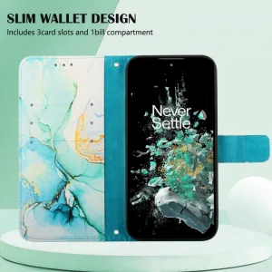 ART MARBLE Peňaženkový kryt OnePlus 10T 5G GREEN