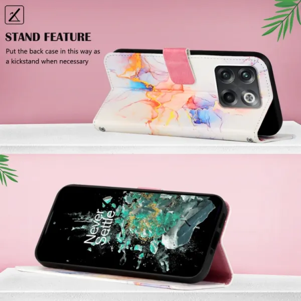ART MARBLE Peňaženkový kryt OnePlus 10T 5G WHITE ORANGE