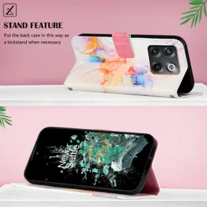ART MARBLE Peňaženkový kryt OnePlus 10T 5G WHITE ORANGE