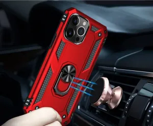 RING Obal s držiakom pre Apple iPhone 14 Pro červený
