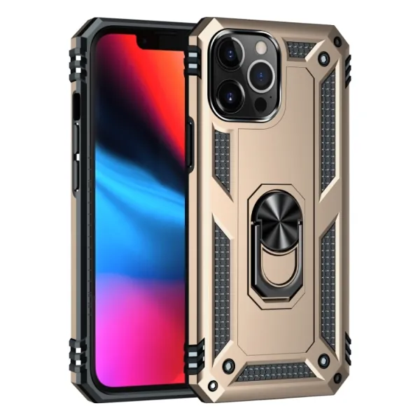 RING Obal s držiakom pre Apple iPhone 14 Pro zlatý