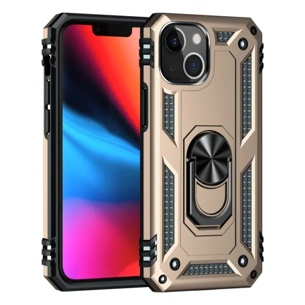 RING Obal s držiakom pre Apple iPhone 14 zlatý