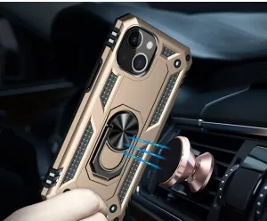 RING Obal s držiakom pre Apple iPhone 14 zlatý