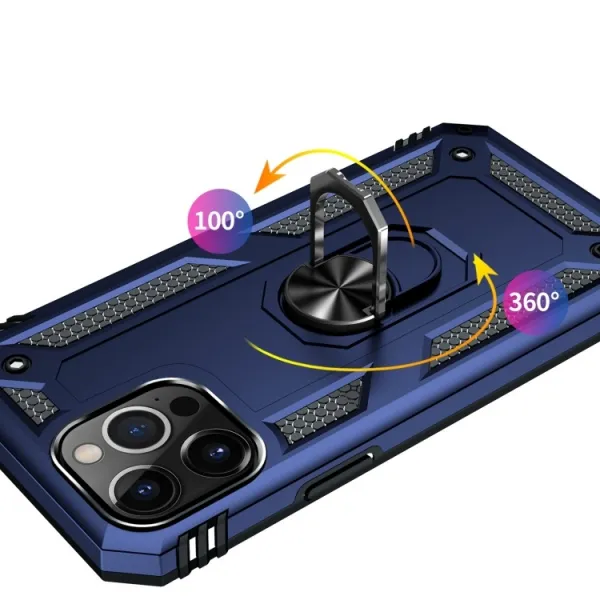RING Obal s držiakom pre Apple iPhone 14 Pro modrý