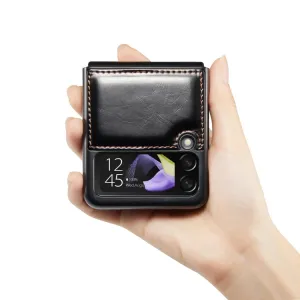CASEME LEATHER Plastový kryt Samsung Galaxy Z Flip4 5G čierny