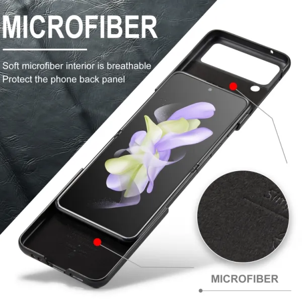 CASEME LEATHER Plastový kryt Samsung Galaxy Z Flip4 5G čierny