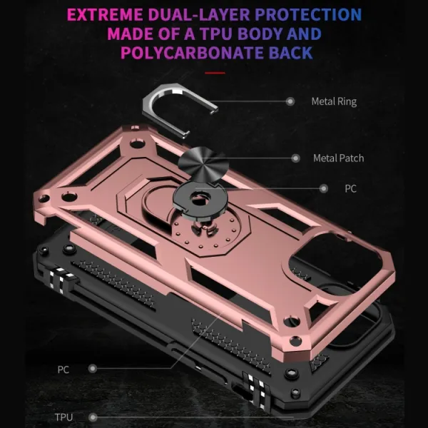 RING Obal s držiakom pre Apple iPhone 14 Plus ružový