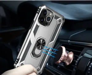 RING Obal s držiakom pre Apple iPhone 14 Pro strieborný