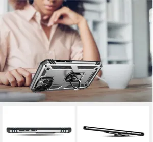 RING Obal s držiakom pre Apple iPhone 14 Pro Max strieborný