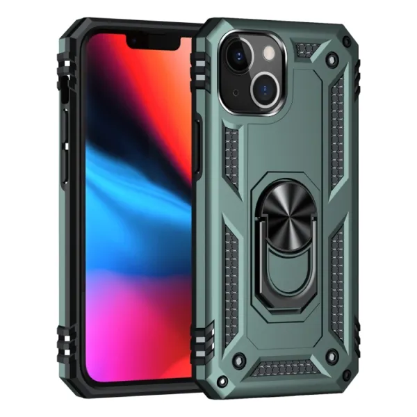 RING Obal s držiakom pre Apple iPhone 14 Plus zelený