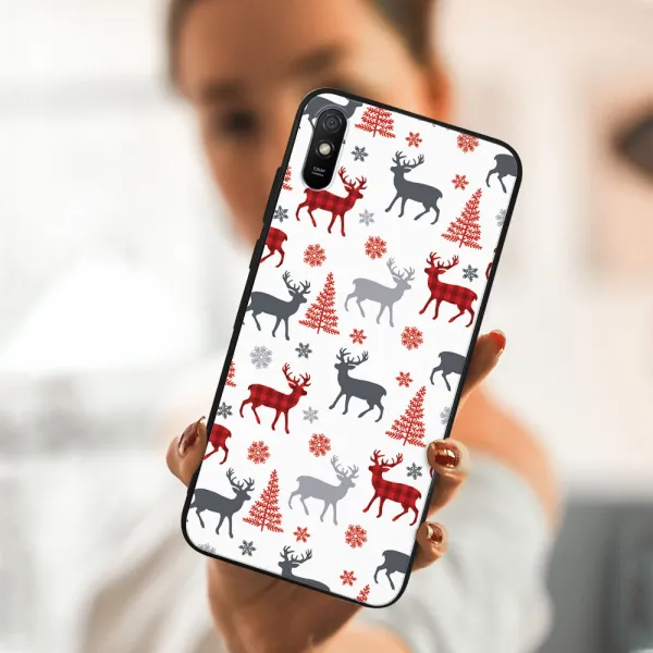 MY ART Kryt s vianočným dizajnom Xiaomi Redmi 9A / 9AT DEER (068)