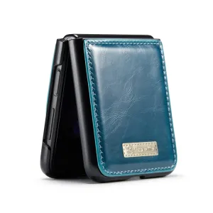 CASEME LEATHER Plastový kryt Samsung Galaxy Z Flip4 5G modrý