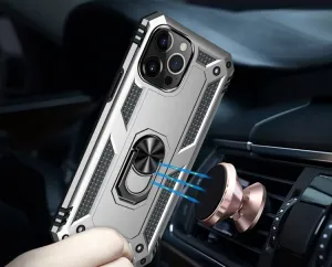 RING Obal s držiakom pre Apple iPhone 14 Pro Max strieborný