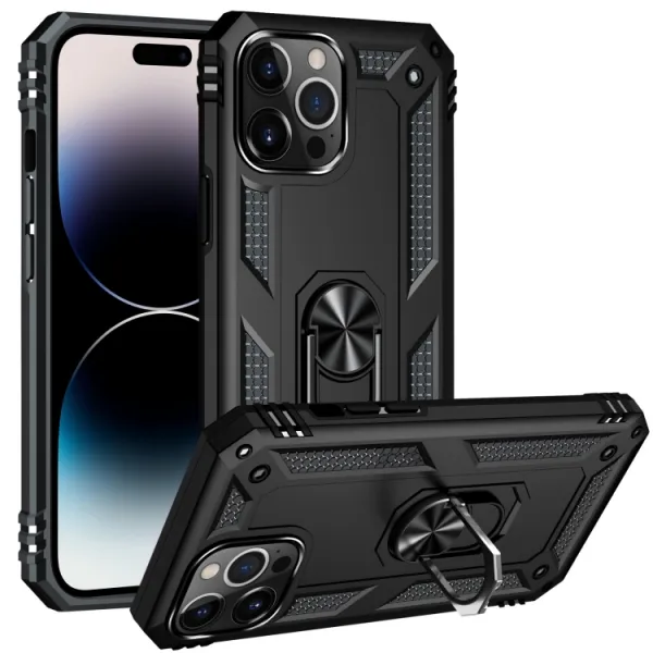 RING Obal s držiakom pre Apple iPhone 14 Pro Max čierny