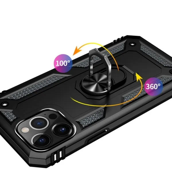 RING Obal s držiakom pre Apple iPhone 14 Pro Max čierny