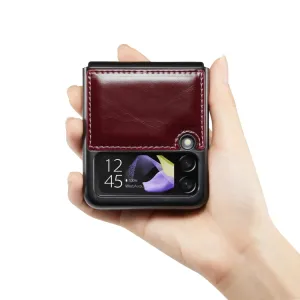 CASEME LEATHER Plastový kryt Samsung Galaxy Z Flip4 5G červený