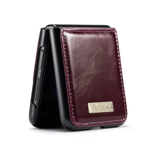 CASEME LEATHER Plastový kryt Samsung Galaxy Z Flip4 5G červený