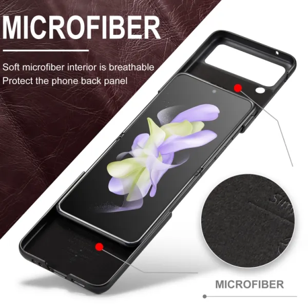 CASEME LEATHER Plastový kryt Samsung Galaxy Z Flip4 5G červený