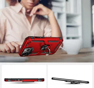 RING Obal s držiakom pre Apple iPhone 14 Pro Max červený