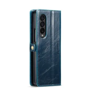 CASEME LEATHER Plastový kryt Samsung Galaxy Z Fold4 5G modrý