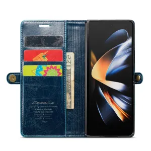 CASEME LEATHER Plastový kryt Samsung Galaxy Z Fold4 5G modrý