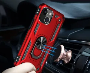 RING Obal s držiakom pre Apple iPhone 14 Plus červený