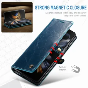 CASEME LEATHER Plastový kryt Samsung Galaxy Z Fold4 5G modrý