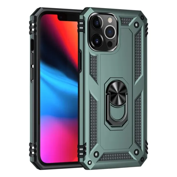 RING Obal s držiakom pre Apple iPhone 14 Pro zelený