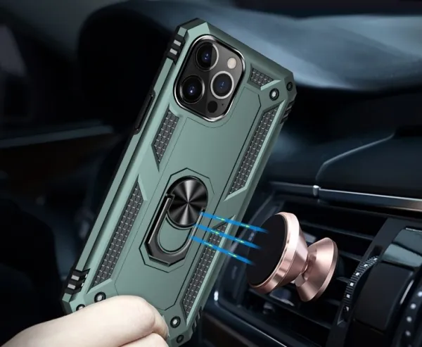 RING Obal s držiakom pre Apple iPhone 14 Pro Max zelený