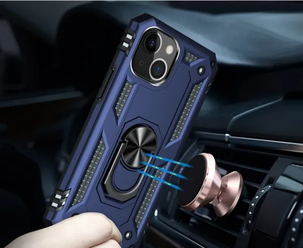RING Obal s držiakom pre Apple iPhone 14 Plus modrý