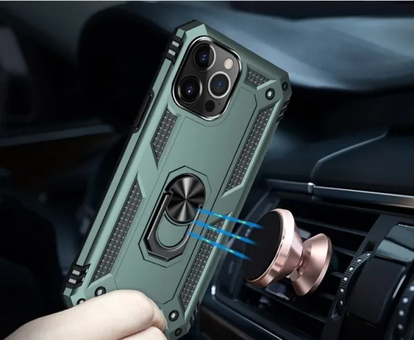 RING Obal s držiakom pre Apple iPhone 14 Pro zelený