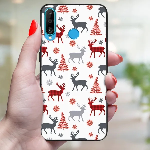 MY ART Kryt s vianočným dizajnom Huawei P30 Lite DEER (068)